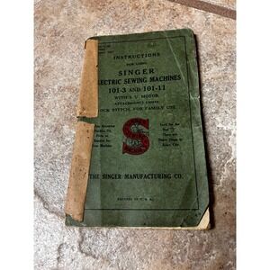 Vintage 1927 Singer Electric Sewing Machine Instructions Manual 101-3 101-11